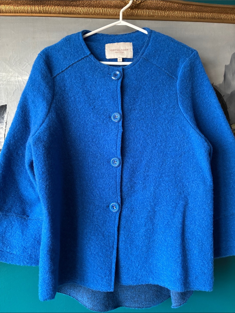 Marisa & Marie Made in Italy Cobalt Blue Wool Jacket Coat size S